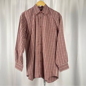 Nordstrom Men’s Small Check Button Down Dress Shirt Office Professional 90’s